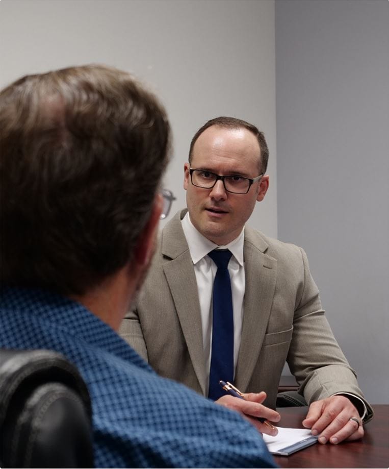 Client meeting with his financial advisor